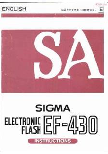 Sigma 430 EF SA manual. Camera Instructions.